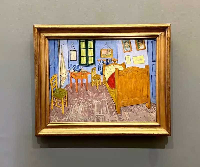 Vincent van Gogh’s painting “The Bedroom” displayed at the Musée d’Orsay.