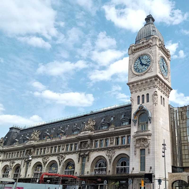 Gare de Lyon in Paris with its iconic clock tower