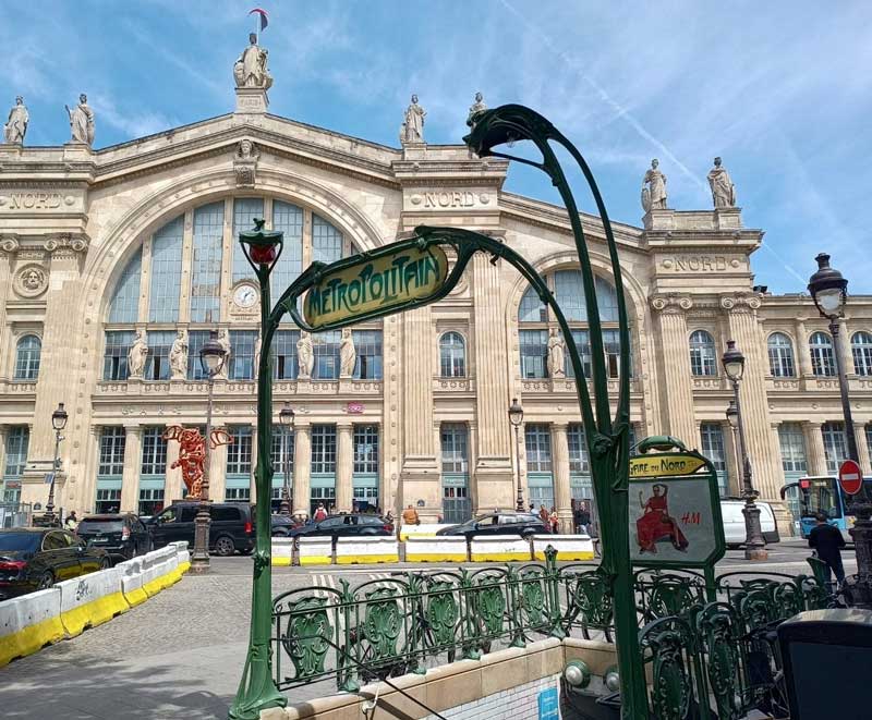Eurostar arrival at Gare du Nord train station in Paris