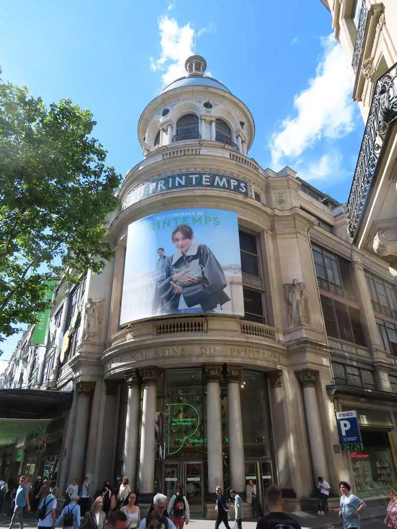 Printemps department store on Boulevard Haussmann in Paris