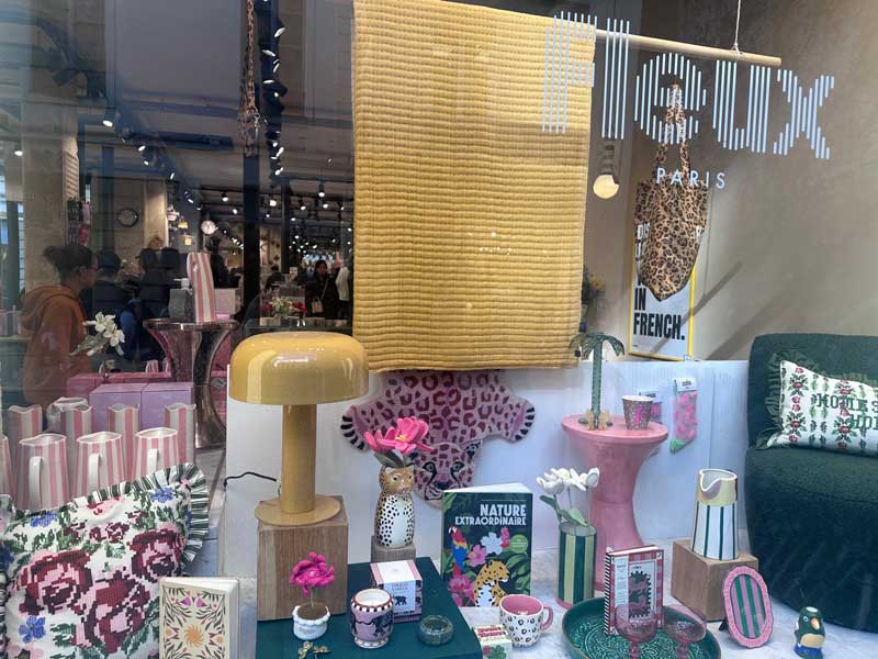 Fleux design shop in the Marais district of Paris selling unique gifts and home accessories