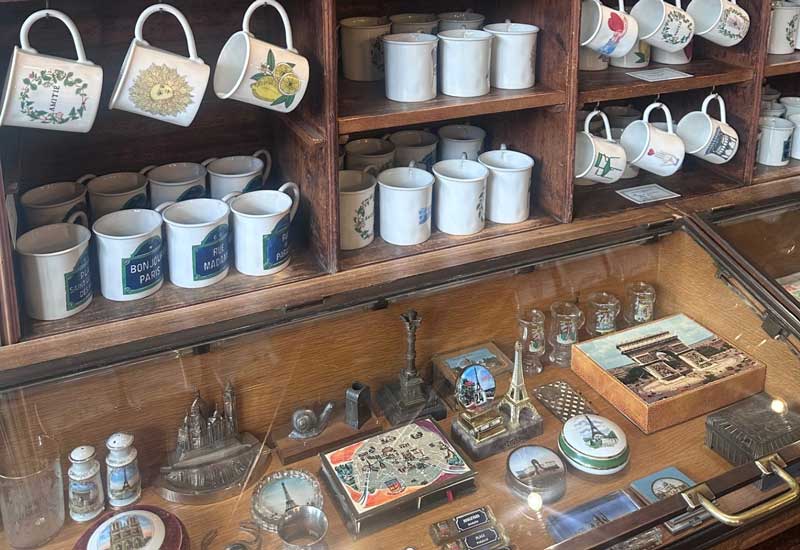 Marin Montagut boutique in Paris with illustrated souvenirs, tableware and gifts inspired by the city