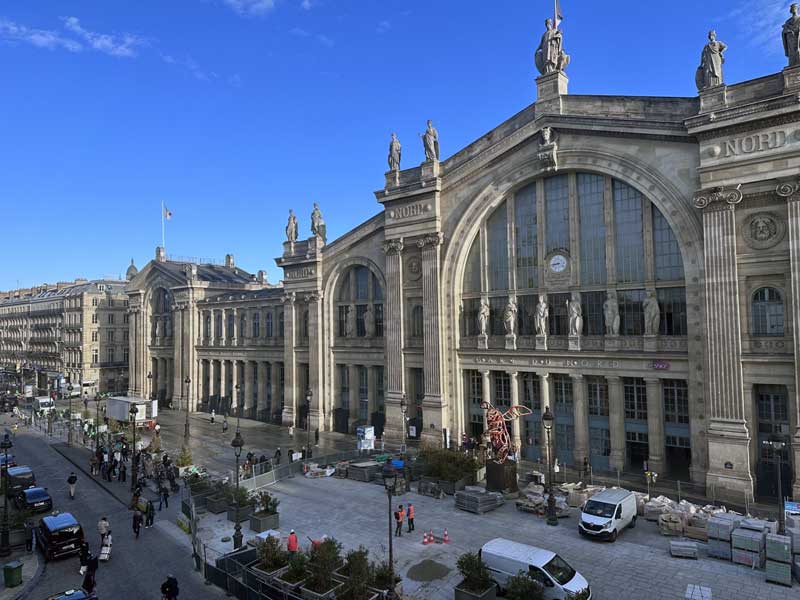 View of Gare du Nord from my hotel room at 25hours Hotel Terminus Nord