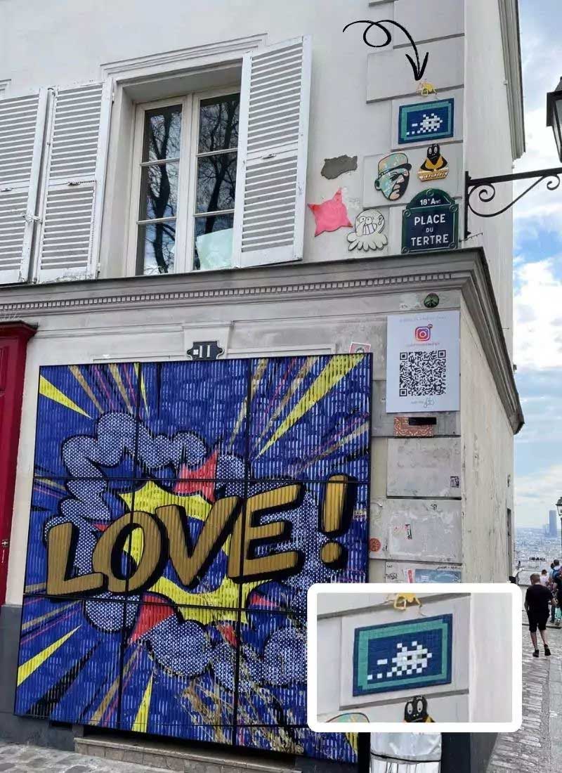 Space Invader mosaic PA_857 at Place du Tertre in Montmartre, Paris