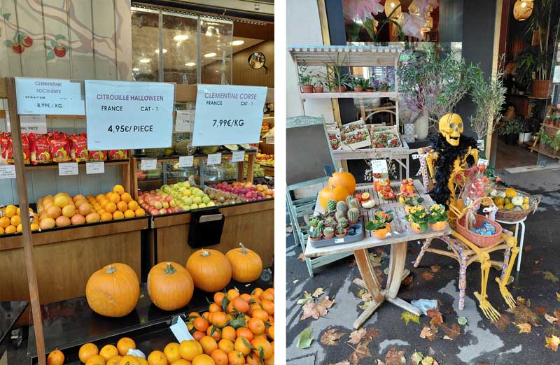 Halloween decorations in Paris, France